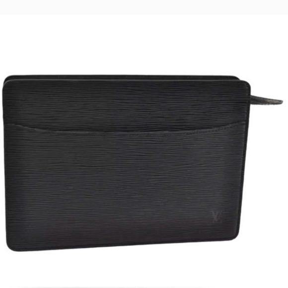 Louis Vuitton Epi Pochette Homme Black Vintage Clutch EUC/ UNISEX - Picture 1 of 13
